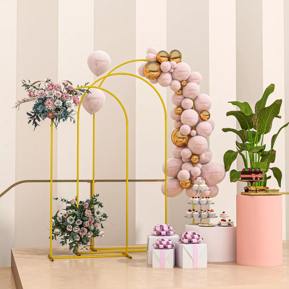 Metal Arch Backdrop Stand Set of 3 (7.2 / 6.6 / 6 FT) - Image 2