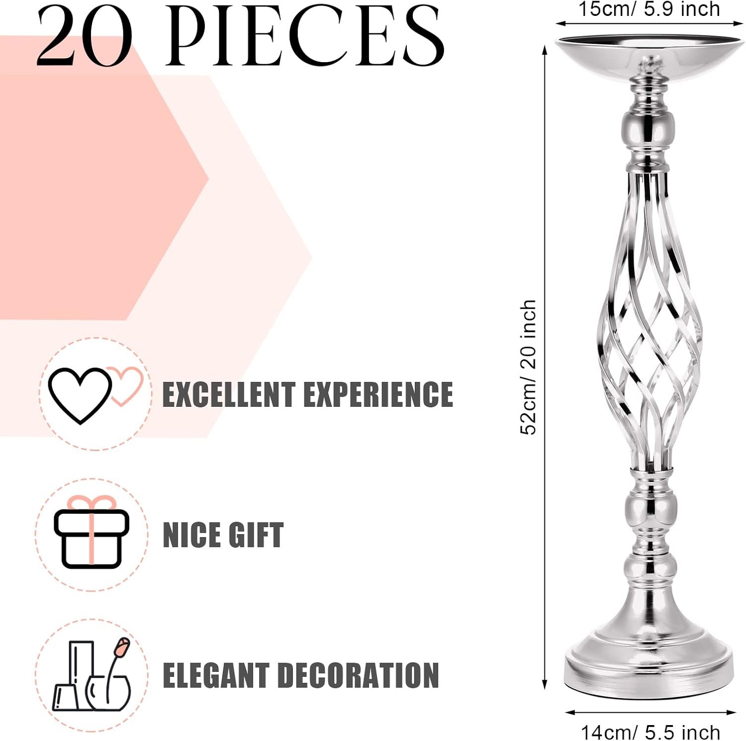 Metal Flower Arrangement Centerpieces Stand (20 PCS) - Image 2